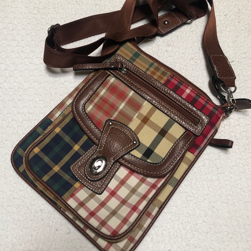 Crossbody bag mixed plaid